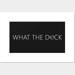 What the duck. funny cute rubber duck quote lettering line digital illustration Posters and Art